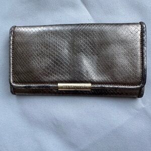 See by Chloé Metallic Snake Embossed Leather Wallet | Leopard Lining